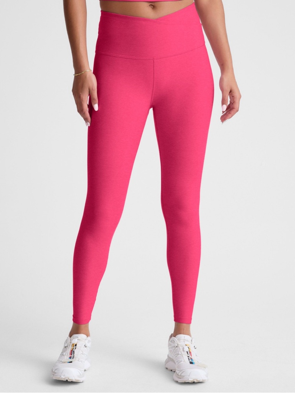 Beyond Yoga Overlapping V Waist Leggings – Deep Pink – Size Medium